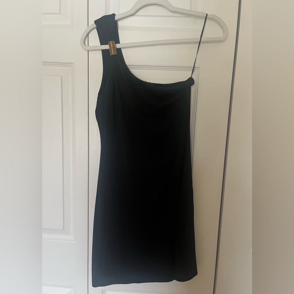 One Shoulder Black Dress